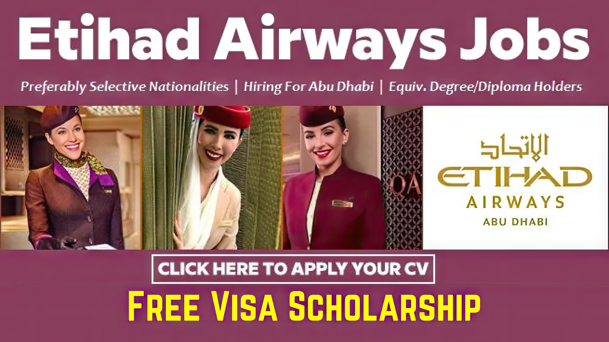 Cabin Crew Jobs in UAE with Free Visa Sponsorship