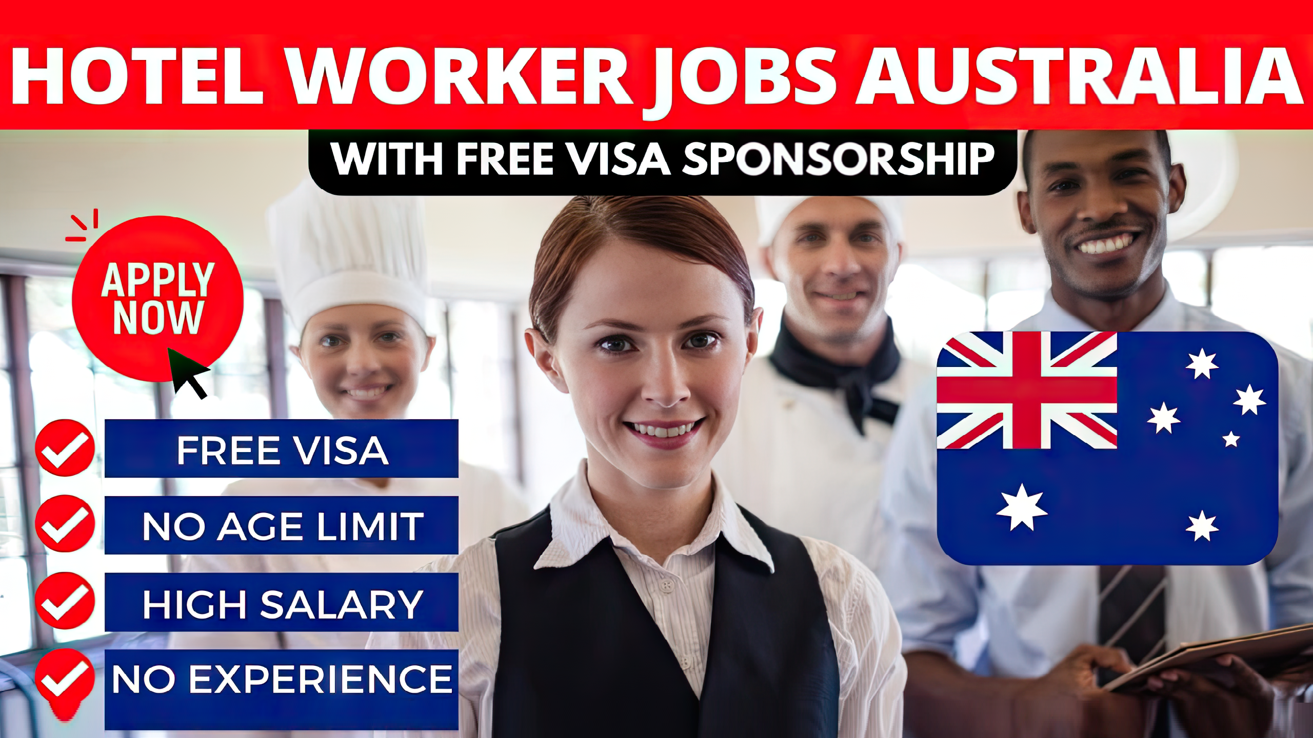 Hotel Staff Jobs in Australia Visa Available for Overseas Workers